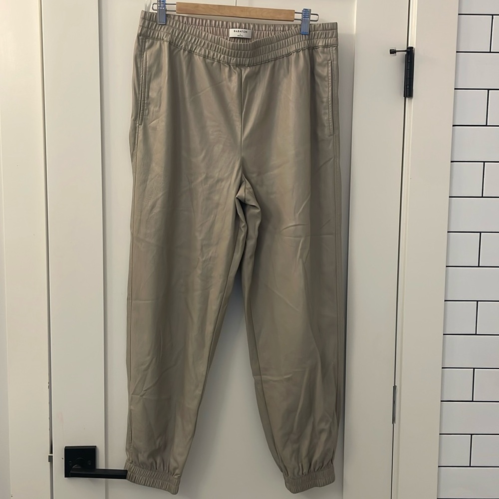 Babaton Faux Leather Joggers sL